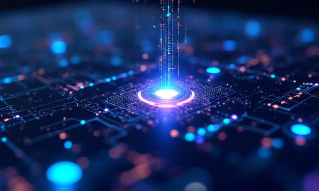 Abstract visualization of interconnected data nodes in a futuristic dashboard interface